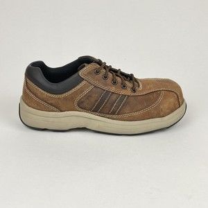 Hush Puppies Men 5 / Women 7 Hytest Brown Casual Oxford Steel Toe Work Shoes